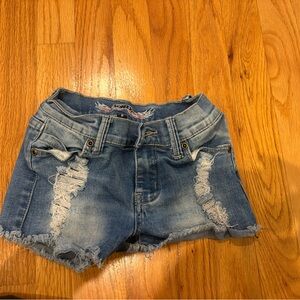 So Nikki Blue Distressed Jean Shorts